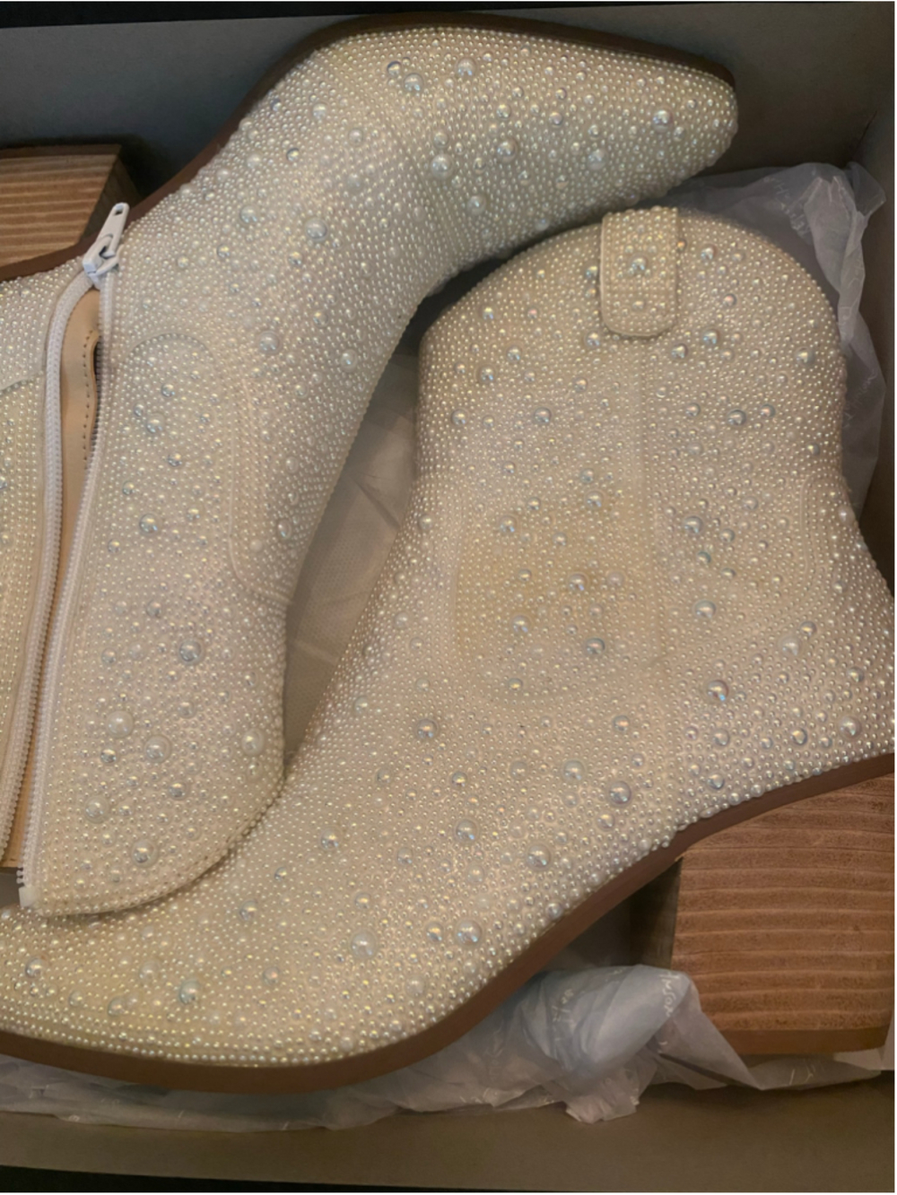 Betsey Johnson Diva Pearl Embellished Boots - BRAND NEW! 8.5 lol